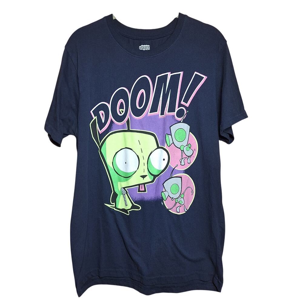 Nickelodeon Invader Zim Gir doom graphic print tee Y2k cartoon mens L aliens